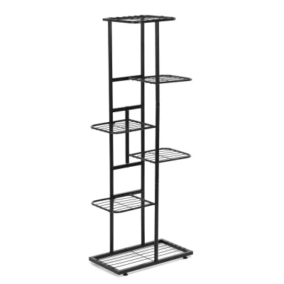 Kovový stojan na kvety 106 cm 6 políc SPRINGOS GA0214 čierny