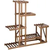 Drevený stojan na kvety 95 cm SPRINGOS GA0176 hnedý