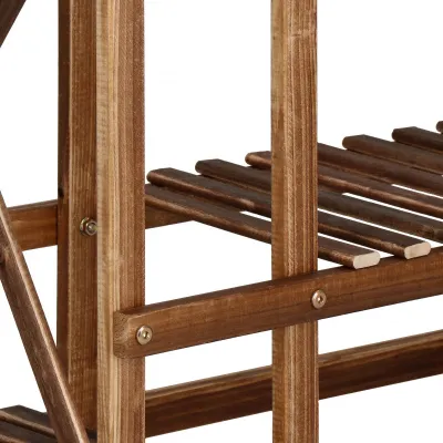 Drevený stojan na kvety 95 cm SPRINGOS GA0176 hnedý