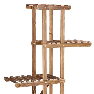 Drevený stojan na kvety 95 cm SPRINGOS GA0176 hnedý