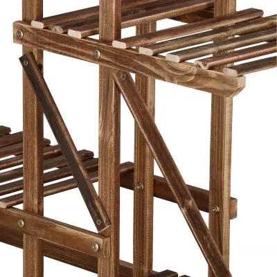 Drevený stojan na kvety 95 cm SPRINGOS GA0176 hnedý
