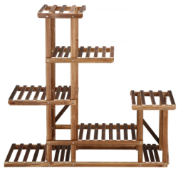 Drevený stojan na kvety 95 cm SPRINGOS GA0176 hnedý