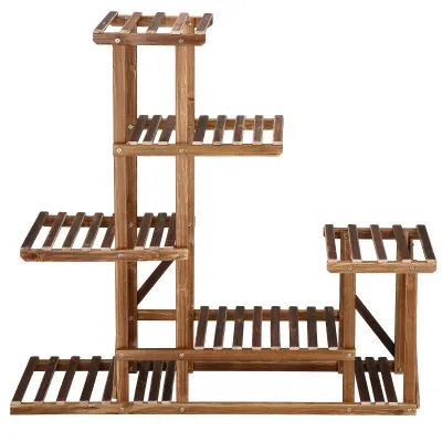 Drevený stojan na kvety 95 cm SPRINGOS GA0176 hnedý