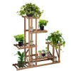 Drevený stojan na kvety 95 cm SPRINGOS GA0176 hnedý