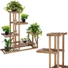 Drevený stojan na kvety 95 cm SPRINGOS GA0176 hnedý