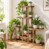 Drevený stojan na kvety 95 cm SPRINGOS GA0176 hnedý