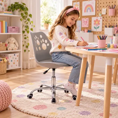 Detská stolička k písaciemu stolu SPRINGOS Paws HF0041 sivá