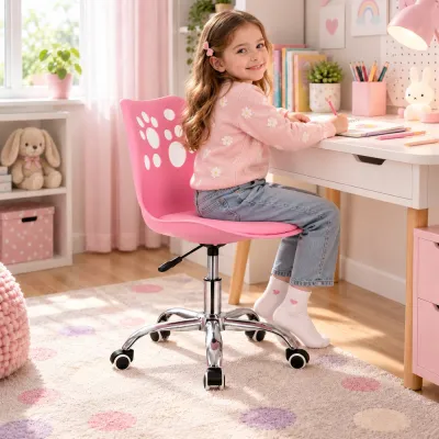 Detská stolička k písaciemu stolu SPRINGOS Paws HF0038 ružová
