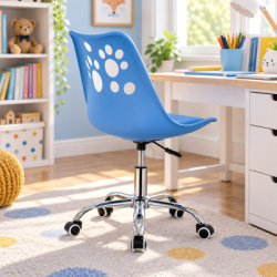 Detská stolička k písaciemu stolu SPRINGOS Paws HF0039 modrá