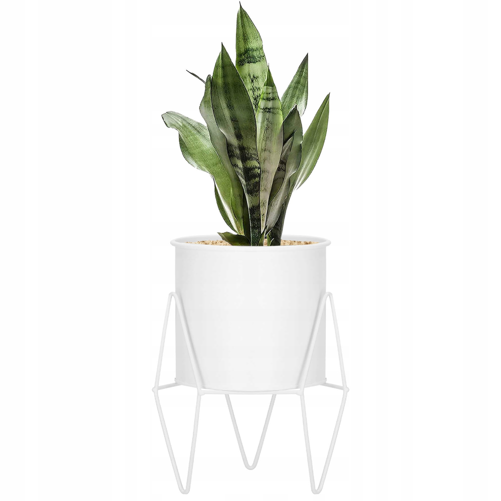 Kvetináč so stojanom 22 cm SPRINGOS GA0163 biely