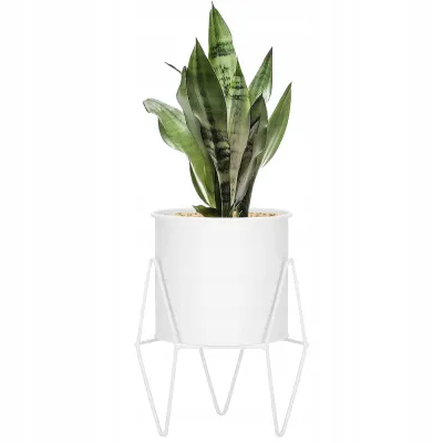 Kvetináč so stojanom 22 cm SPRINGOS GA0163 biely