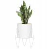 Kvetináč so stojanom 22 cm SPRINGOS GA0163 biely