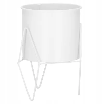 Kvetináč so stojanom 22 cm SPRINGOS GA0163 biely