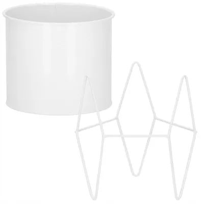 Kvetináč so stojanom 22 cm SPRINGOS GA0163 biely