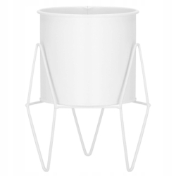 Kvetináč so stojanom 22 cm SPRINGOS GA0163 biely