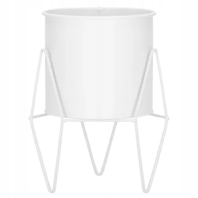 Kvetináč so stojanom 22 cm SPRINGOS GA0163 biely