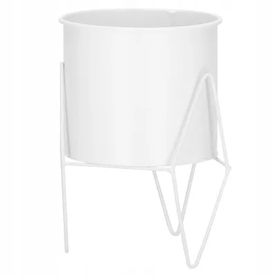 Kvetináč so stojanom 22 cm SPRINGOS GA0163 biely