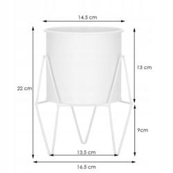 Kvetináč so stojanom 22 cm SPRINGOS GA0163 biely