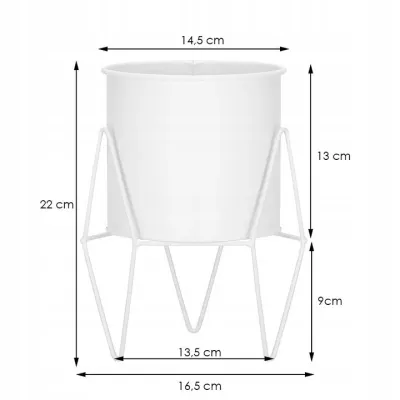 Kvetináč so stojanom 22 cm SPRINGOS GA0163 biely