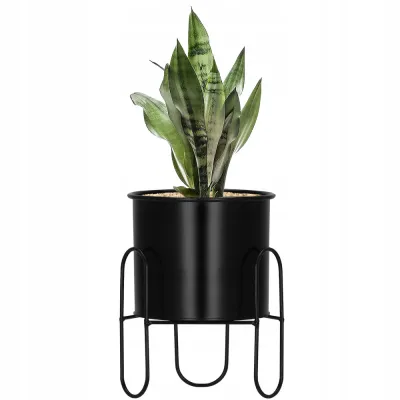 Kvetináč so stojanom 28 cm SPRINGOS GA0164 čierny