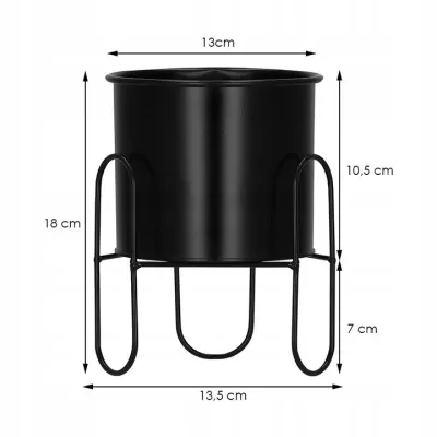 Kvetináč so stojanom 28 cm SPRINGOS GA0164 čierny