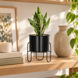 Kvetináč so stojanom 28 cm SPRINGOS GA0164 čierny