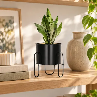 Kvetináč so stojanom 28 cm SPRINGOS GA0164 čierny