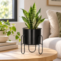 Kvetináč so stojanom 28 cm SPRINGOS GA0164 čierny