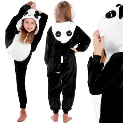 Kigurumi pyžamo panda 125-140 cm SPRINGOS HA5069 čiernobiele