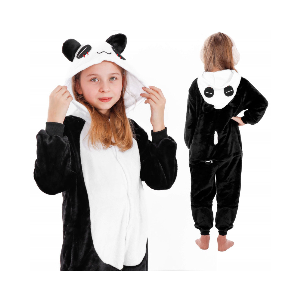 Kigurumi pyžamo panda 125-140 cm SPRINGOS HA5069 čiernobiele