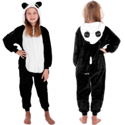 Kigurumi pyžamo panda 125-140 cm SPRINGOS HA5069 čiernobiele