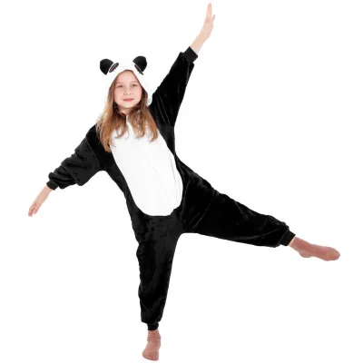 Kigurumi pyžamo panda 125-140 cm SPRINGOS HA5069 čiernobiele