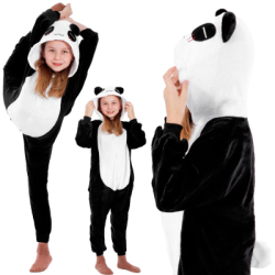 Kigurumi pyžamo panda 125-140 cm SPRINGOS HA5069 čiernobiele