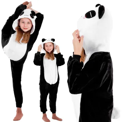Kigurumi pyžamo panda 125-140 cm SPRINGOS HA5069 čiernobiele
