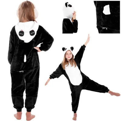 Kigurumi pyžamo panda 125-140 cm SPRINGOS HA5069 čiernobiele