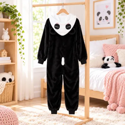 Kigurumi pyžamo panda 125-140 cm SPRINGOS HA5069 čiernobiele