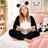 Kigurumi pyžamo panda 125-140 cm SPRINGOS HA5069 čiernobiele