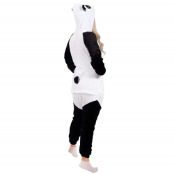 Pyžamo overal panda veľ. M SPRINGOS HA5077 čierno-biele