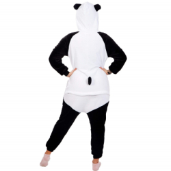 Pyžamo overal panda veľ. M SPRINGOS HA5077 čierno-biele
