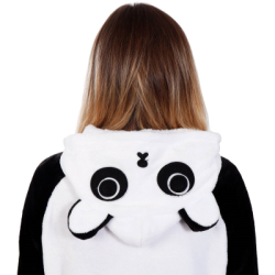 Pyžamo overal panda veľ. M SPRINGOS HA5077 čierno-biele