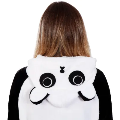 Pyžamo overal panda veľ. M SPRINGOS HA5077 čierno-biele