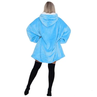 Mikinová deka oversize SPRINGOS HA7319 svetlo modrá