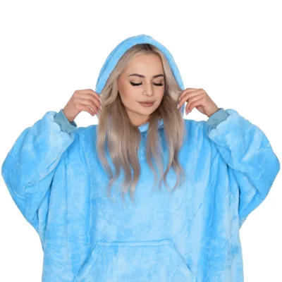 Mikinová deka oversize SPRINGOS HA7319 svetlo modrá