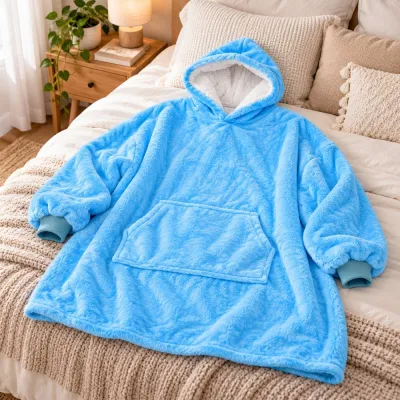 Mikinová deka oversize SPRINGOS HA7319 svetlo modrá