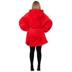 Mikinová deka oversize s kapucňou SPRINGOS HA7321 červená