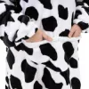 Mikinová deka oversize s kapucňou SPRINGOS HA7570 bielo-čierna