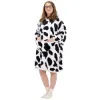 Mikinová deka oversize s kapucňou SPRINGOS HA7570 bielo-čierna