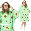 Mikinová deka Oversize s kapucňou SPRINGOS HA7571 zelená