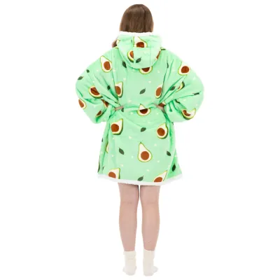 Mikinová deka Oversize s kapucňou SPRINGOS HA7571 zelená