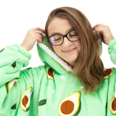 Mikinová deka Oversize s kapucňou SPRINGOS HA7571 zelená
